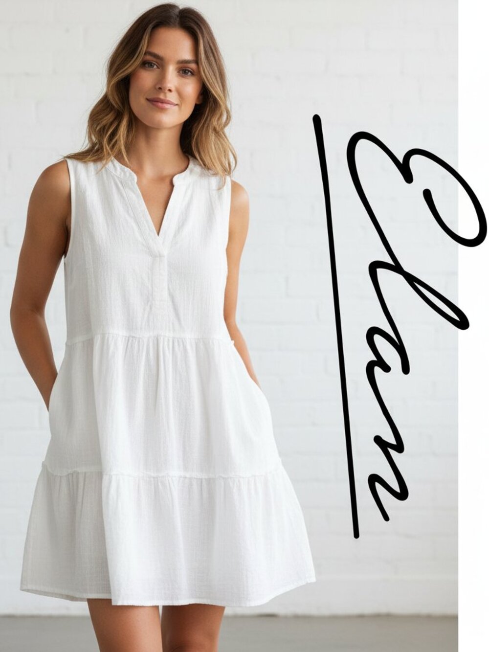 White Tunic Dress Large Sleeveless A Line Boho Beach Cover Up Flawed - Picture 1 of 13